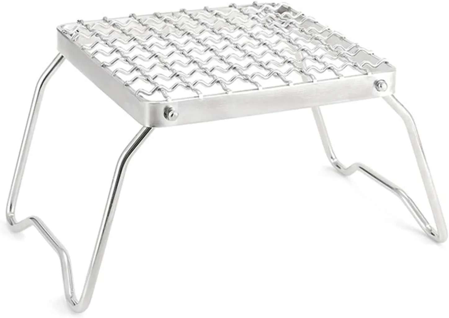 Stainless Steel Folding Charcoal Grill with Thermometer, Portable BBQ Rack for 3-5 People, Outdoor Camping and Picnic, Heat Resistant