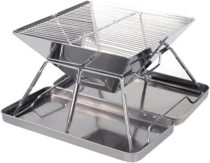 Stainless Steel Grate Barbecue Grill Folding Choal Grill for Outdoor Camping Backpacking Hiking