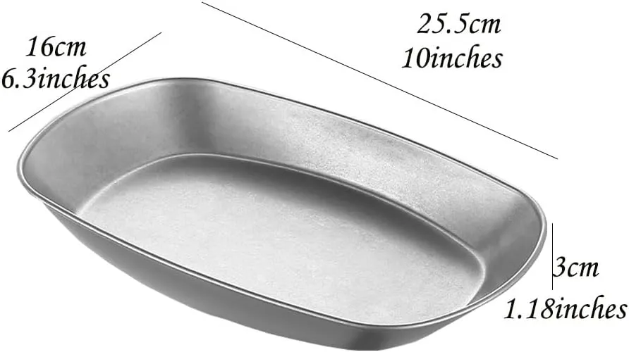 Stainless Steel Serving Plates,10 Inches Dinner Dishes,Retro Metal Camping Plate,Kitchenware Dinner Dishes for BBQ, Snack, Dishwasher Safe