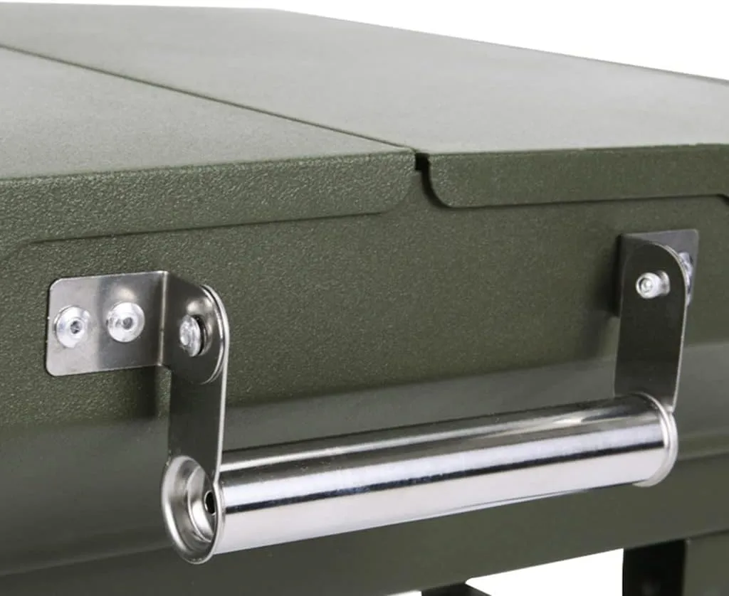 Stainless Steel Small Charcoal Grill, Portable Folding BBQ Set, for Outdoor Cooking Camping Hiking Picnics