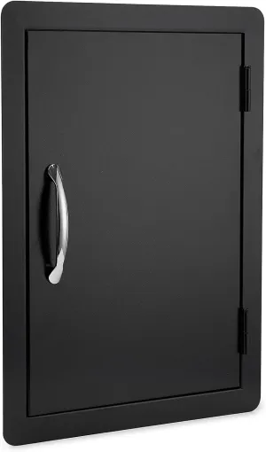 Stanbroil BBQ Access Door - 17W x 23H Inch Wall Construction Flush Mount Single Vertical Door for Outdoor Kitchen, BBQ Island, Grilling Station, Outside Cabinet - Black