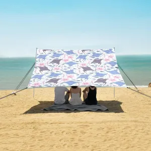 Starfish Stingrays Beach Canopy Tent Anti-UV & Wind Resistant, Camping Sun Shelter Easy Setup Portable,Outdoor Shade Tents with Sandbags,Sand Shovels,Ground Pegs & Stability Poles