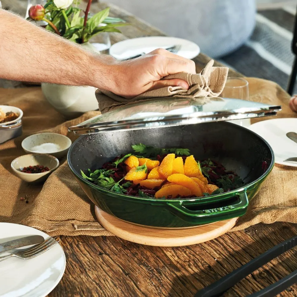 STAUB Cast Iron, Wok, Basil, 30 cm