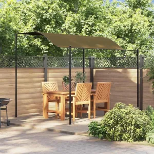 Steel Frame Outdoor Gazebo Canopy Tent 9.8'x7.9' Taupe Sun Shade Shelter for Patio Backyard Camping Parties with Polyester Cover