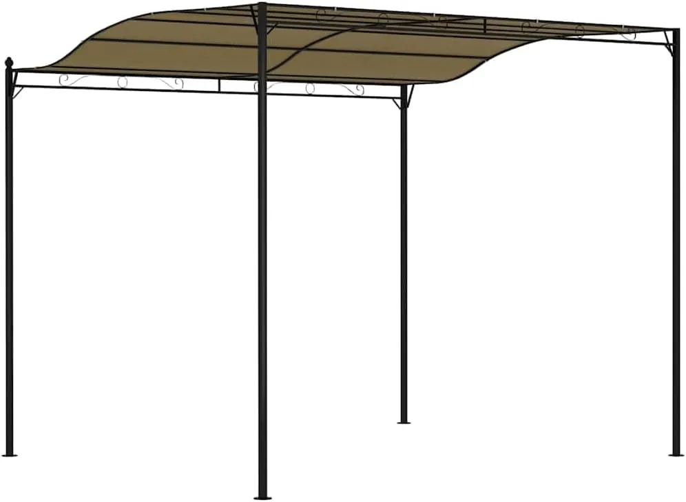 Steel Frame Outdoor Gazebo Canopy Tent 9.8'x7.9' Taupe Sun Shade Shelter for Patio Backyard Camping Parties with Polyester Cover