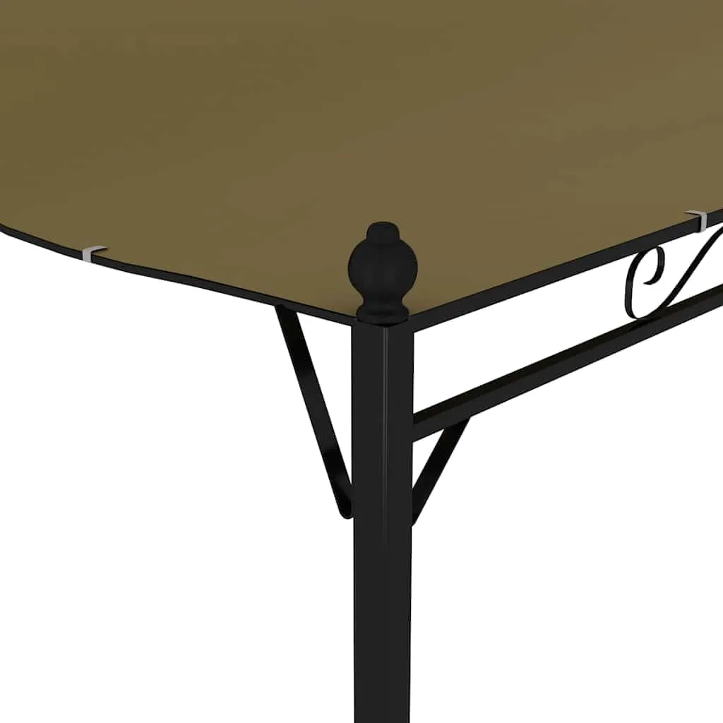 Steel Frame Outdoor Gazebo Canopy Tent 9.8'x7.9' Taupe Sun Shade Shelter for Patio Backyard Camping Parties with Polyester Cover