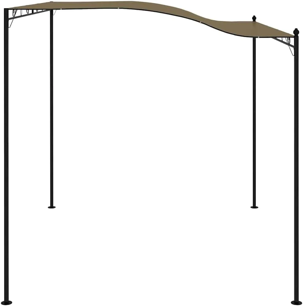 Steel Frame Outdoor Gazebo Canopy Tent 9.8'x7.9' Taupe Sun Shade Shelter for Patio Backyard Camping Parties with Polyester Cover