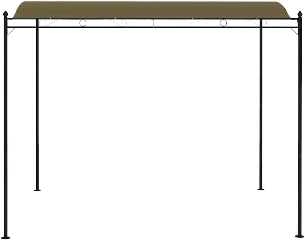 Steel Frame Outdoor Gazebo Canopy Tent 9.8'x7.9' Taupe Sun Shade Shelter for Patio Backyard Camping Parties with Polyester Cover
