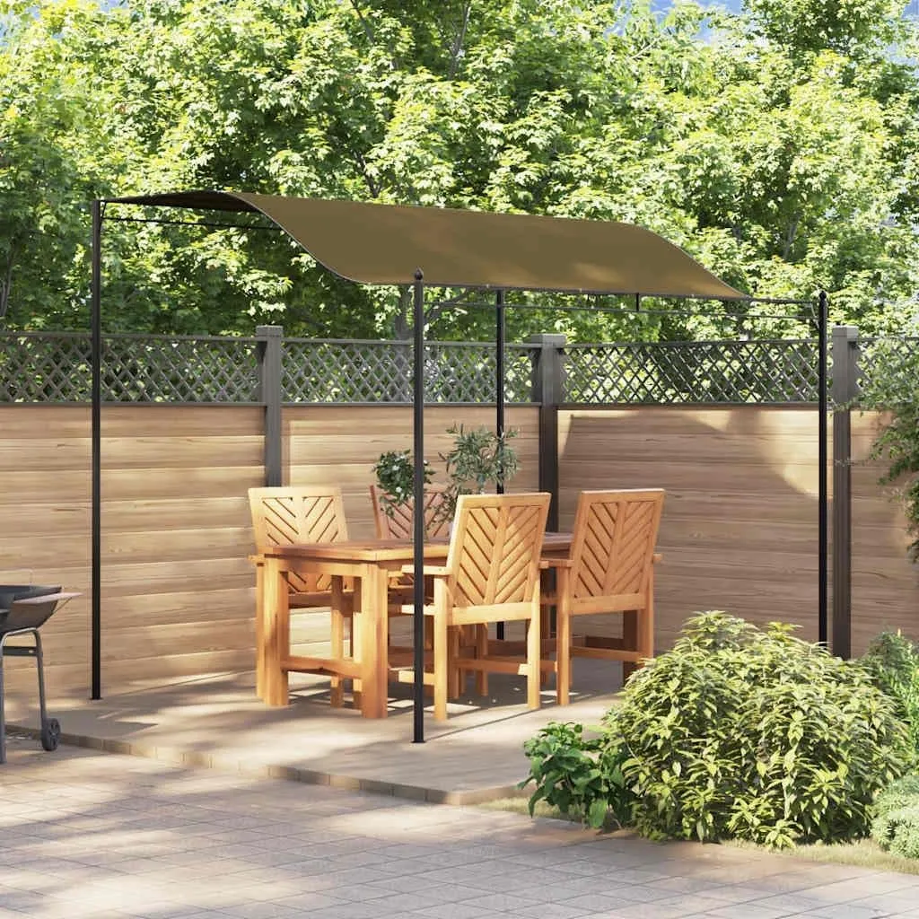 Steel Frame Outdoor Gazebo Canopy Tent 9.8'x7.9' Taupe Sun Shade Shelter for Patio Backyard Camping Parties with Polyester Cover