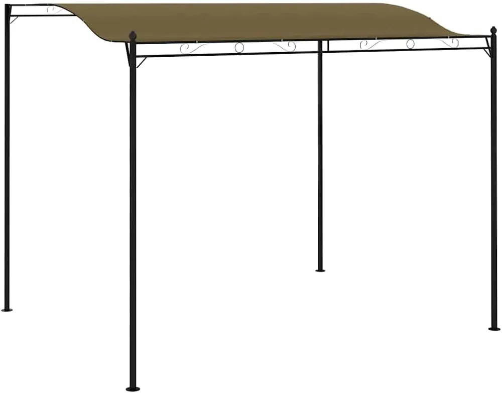Steel Frame Outdoor Gazebo Canopy Tent 9.8'x7.9' Taupe Sun Shade Shelter for Patio Backyard Camping Parties with Polyester Cover