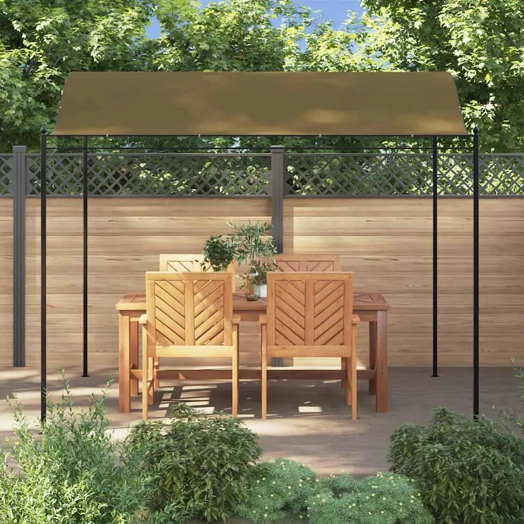 Steel Frame Outdoor Gazebo Canopy Tent 9.8'x7.9' Taupe Sun Shade Shelter for Patio Backyard Camping Parties with Polyester Cover