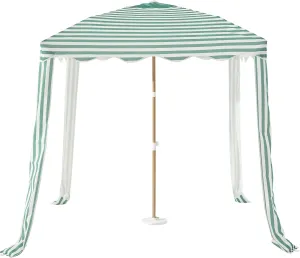 Striped Beach Cabana, 6.5FT × 6.5FT UPF 50  Sun Shelter, Easy Setup & Portable with Vent, Wind-Resistant Design with Sand Pockets (Avocado)