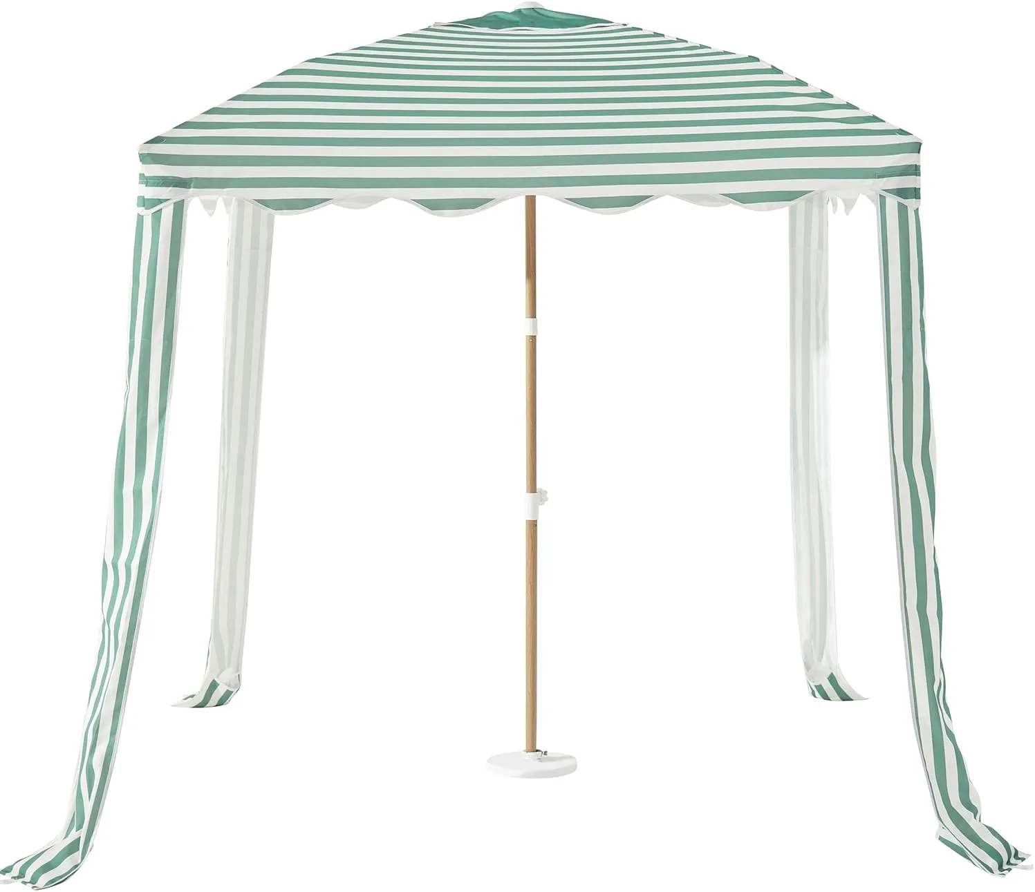 Striped Beach Cabana, 6.5FT × 6.5FT UPF 50  Sun Shelter, Easy Setup & Portable with Vent, Wind-Resistant Design with Sand Pockets (Avocado)