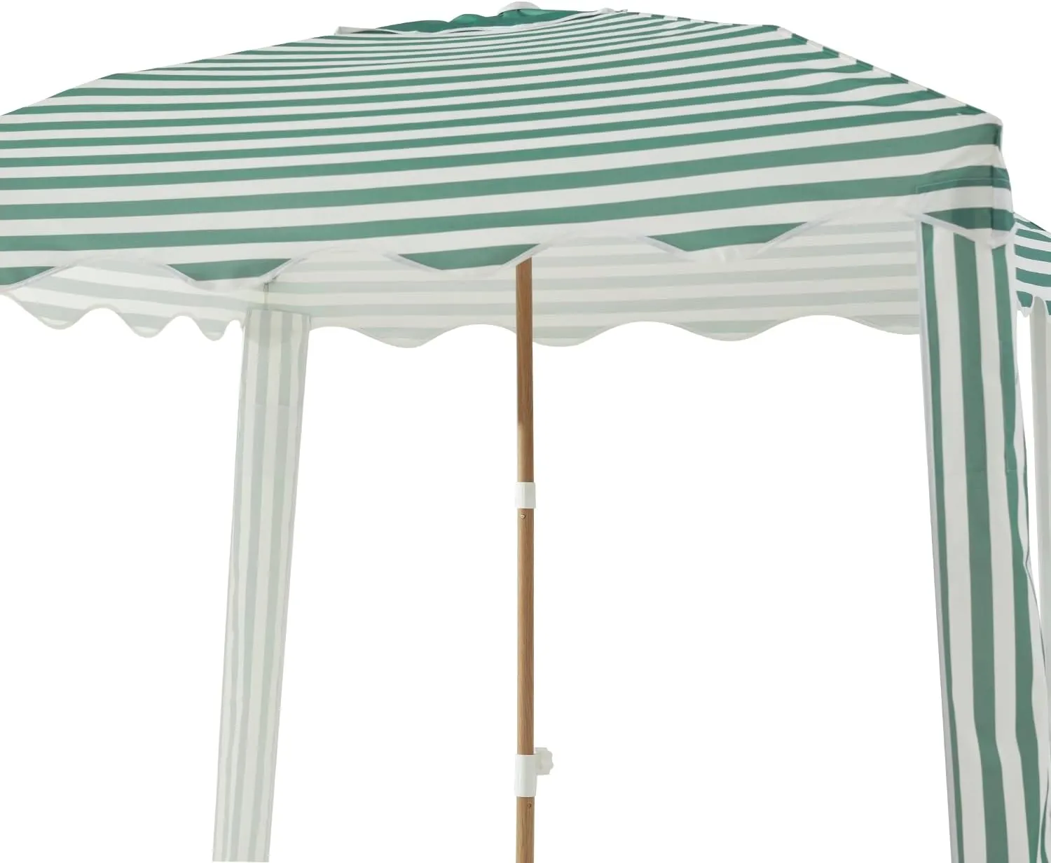 Striped Beach Cabana, 6.5FT × 6.5FT UPF 50  Sun Shelter, Easy Setup & Portable with Vent, Wind-Resistant Design with Sand Pockets (Avocado)