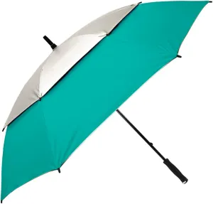 STROMBERGBRAND UMBRELLAS The Vented Golf/Beach 62" Oversize UV Protection Windproof Golf Umbrella for Rain, Extra Large Vented Double Canopy Umbrella with Beach Extension Pole for Men & Women