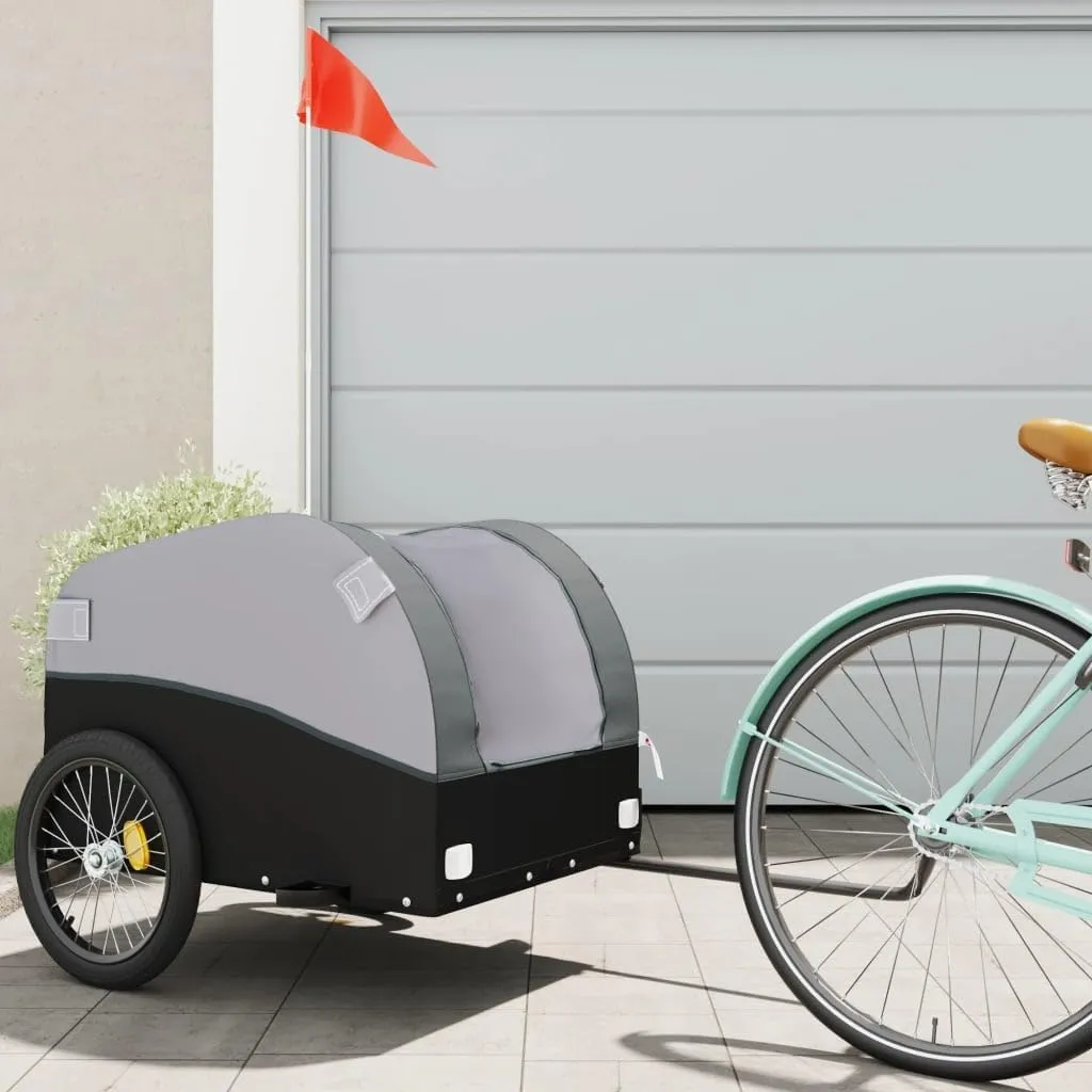 Sturdy Bike Trailer for Stress-Free Transportation, Heavy Goods, Black and Gray, Durable and