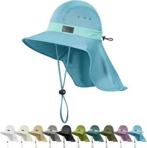 Sukeen Cooling Sun Hat for Men Women UPF50  Wide Brim Fishing Hat with Neck Flap Adjustable Foldable Bucket Hat for Hiking