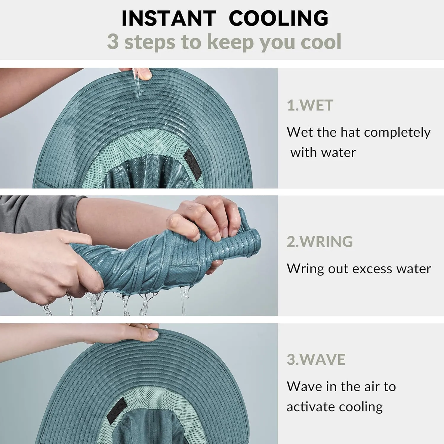 Sukeen Cooling Sun Hat for Men Women UPF50  Wide Brim Fishing Hat with Neck Flap Adjustable Foldable Bucket Hat for Hiking
