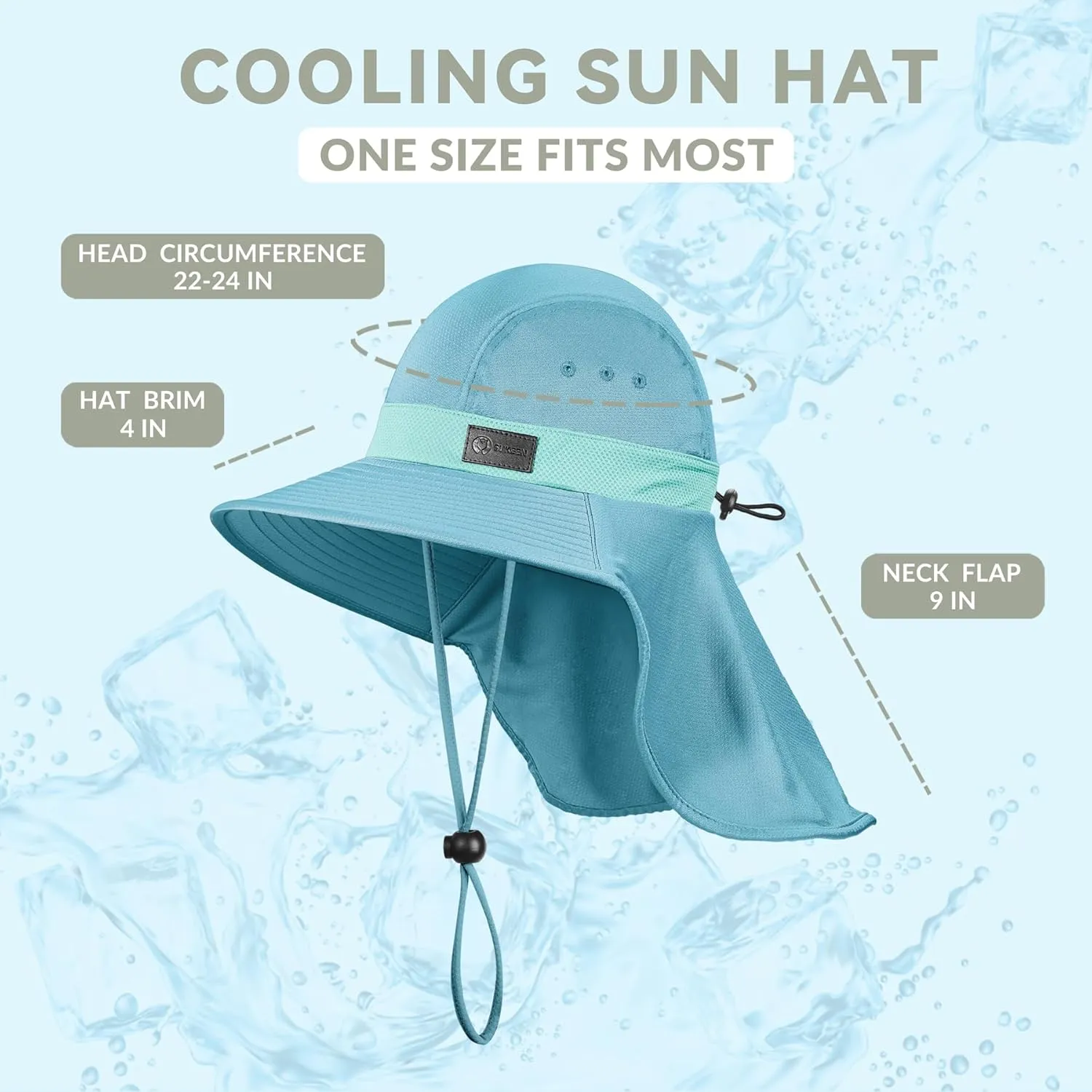 Sukeen Cooling Sun Hat for Men Women UPF50  Wide Brim Fishing Hat with Neck Flap Adjustable Foldable Bucket Hat for Hiking