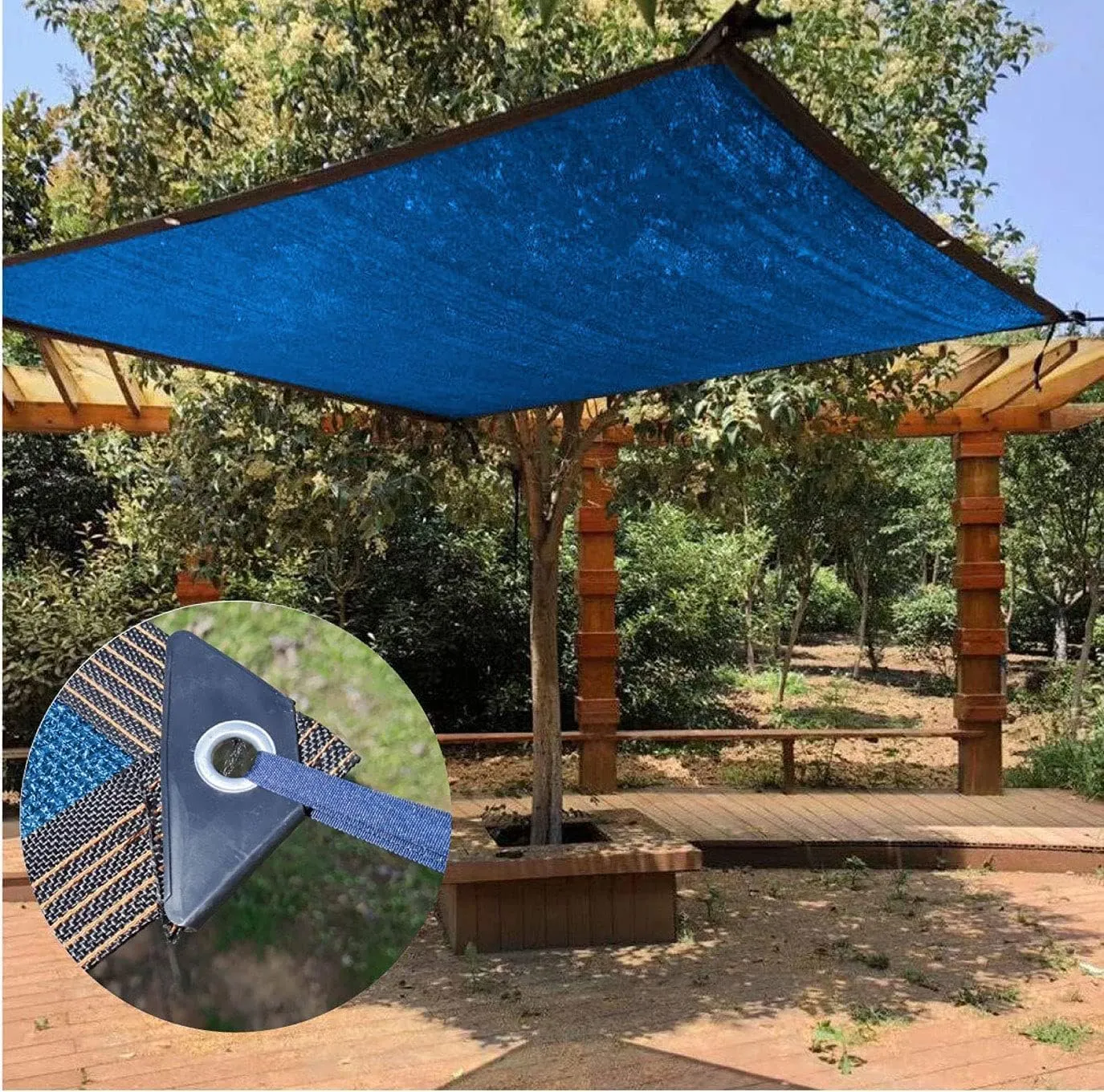 Sun Shade Cloth 6.5 Ft x 20 Ft 90% UV-Blocking Net Shade for Plant Cover, Shade Netting for Greenhouse, Barn, Chicken Coop,Dog Kennel Outdoor,Canopy, Pools, Garden Shade Mesh Net Blue