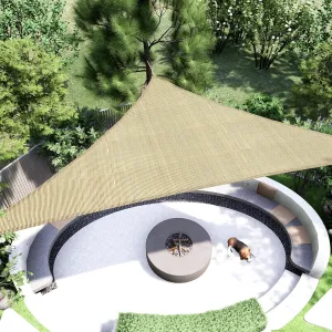Sun Shade Sail Canopy, 16'x 16'x 16' Triangle 95% UV Block Shade Cover for Outdoor, Backyard Patio, Lawn, Garden, Sandbox Carpor Sand