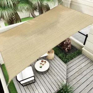 Sun Shade Sail Canopy, 6' x 10' Rectangle 95% UV Block Shade Cover for Outdoor, Backyard Patio, Lawn, Garden, Sandbox Carpor Sand