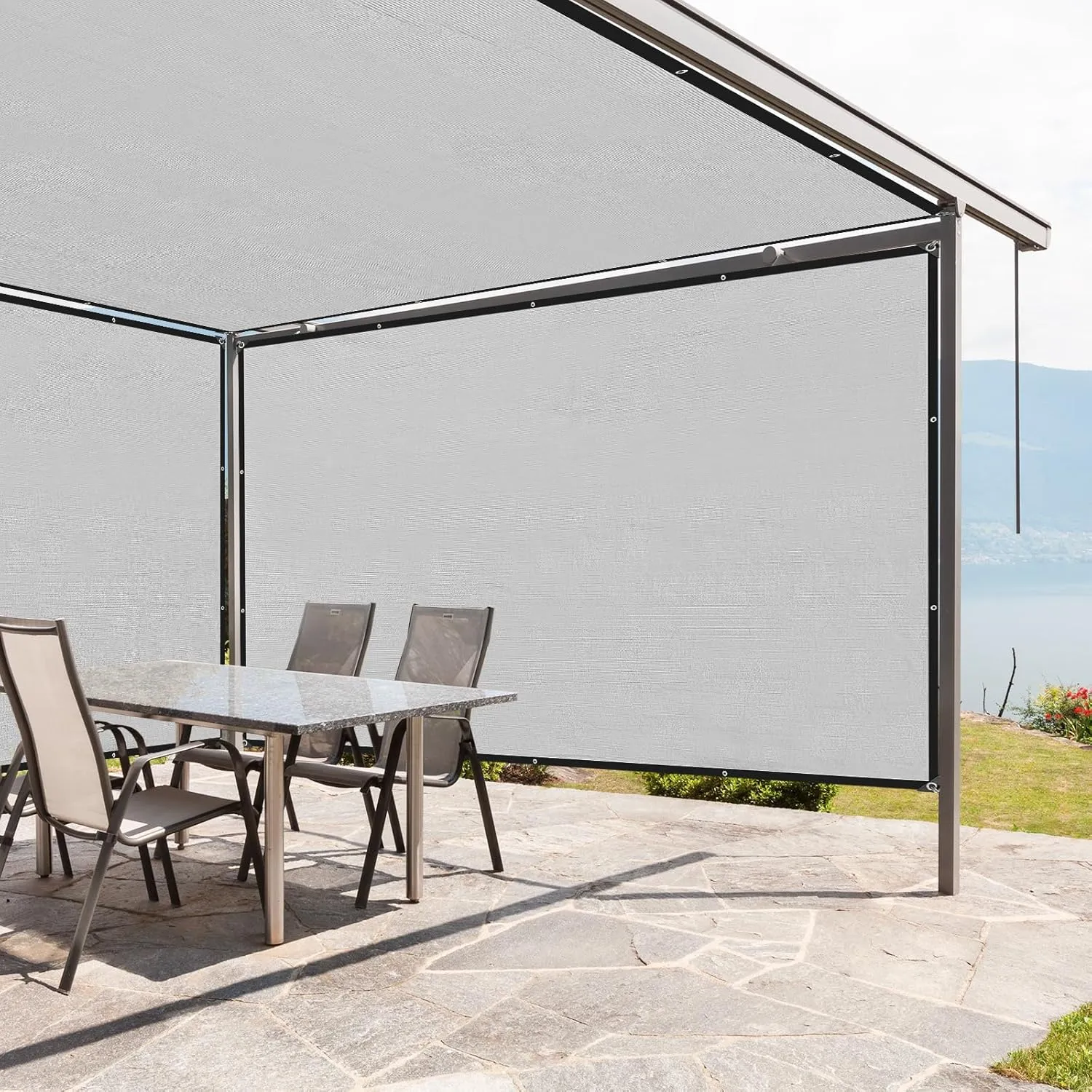 Sun Shade Sail Rectangle 6' x 8',95% UV Block 185 g/m² Heavy Duty Shade Cloth,Wind -Proof Sun-Proof Sunshade Canopy Over Used Outdoor (6' x 8' Gray)