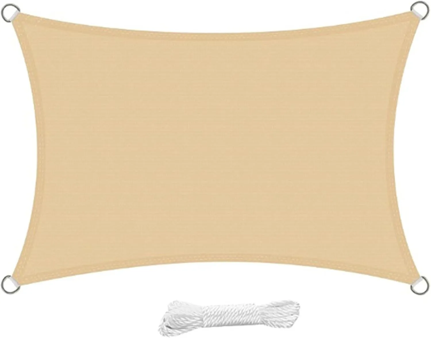 Sun Shade Sail Rectangle Beige Permeable Curved Edge Canopy Heavy Duty Sun Sail,Sun Shades for Patio Garden Pergola Backyard Outdoor Facility & Activities