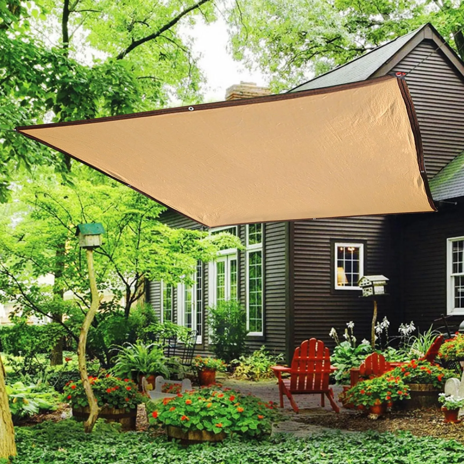 Sun Shade Sails Canopy, Sun Shades Outdoor Patio, Sun Protection Breathable Material Rectangle Shade Design for Patio, Garden, Pool, Courtyard, Backyard, Pergola #5