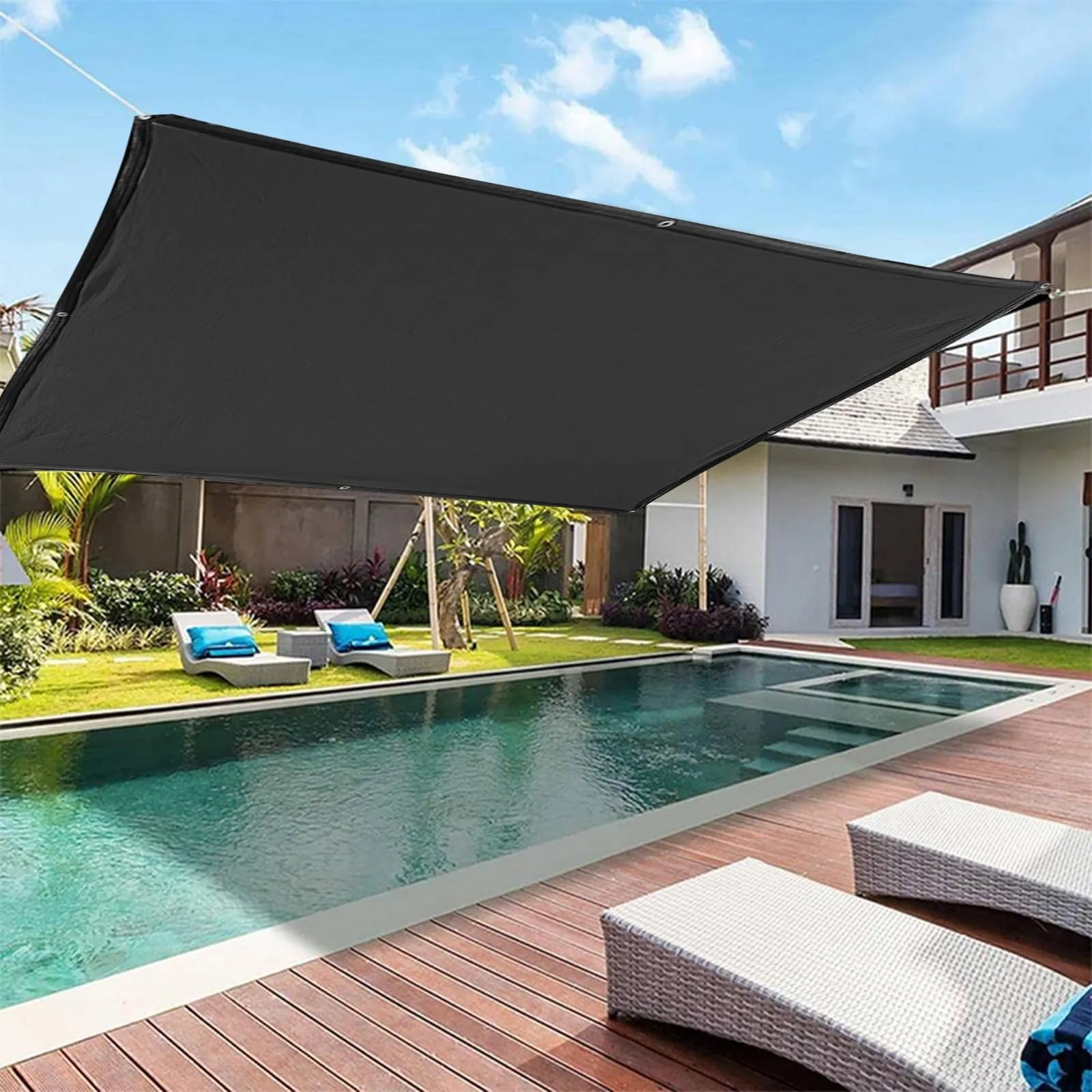 Sun Shade Sails Canopy, Sun Shades Outdoor Patio, Sun Protection Breathable Material Rectangle Shade Design for Patio, Garden, Pool, Courtyard, Backyard, Pergola #5
