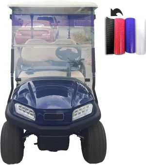 Sun Shield Golf Cart Sun Shade Cover – UV Blocker Visor for Golf Cart, ATV, UTV, Auto – Easy Peel & Stick Mesh Screen – Reversible – Trim to Fit – Blue