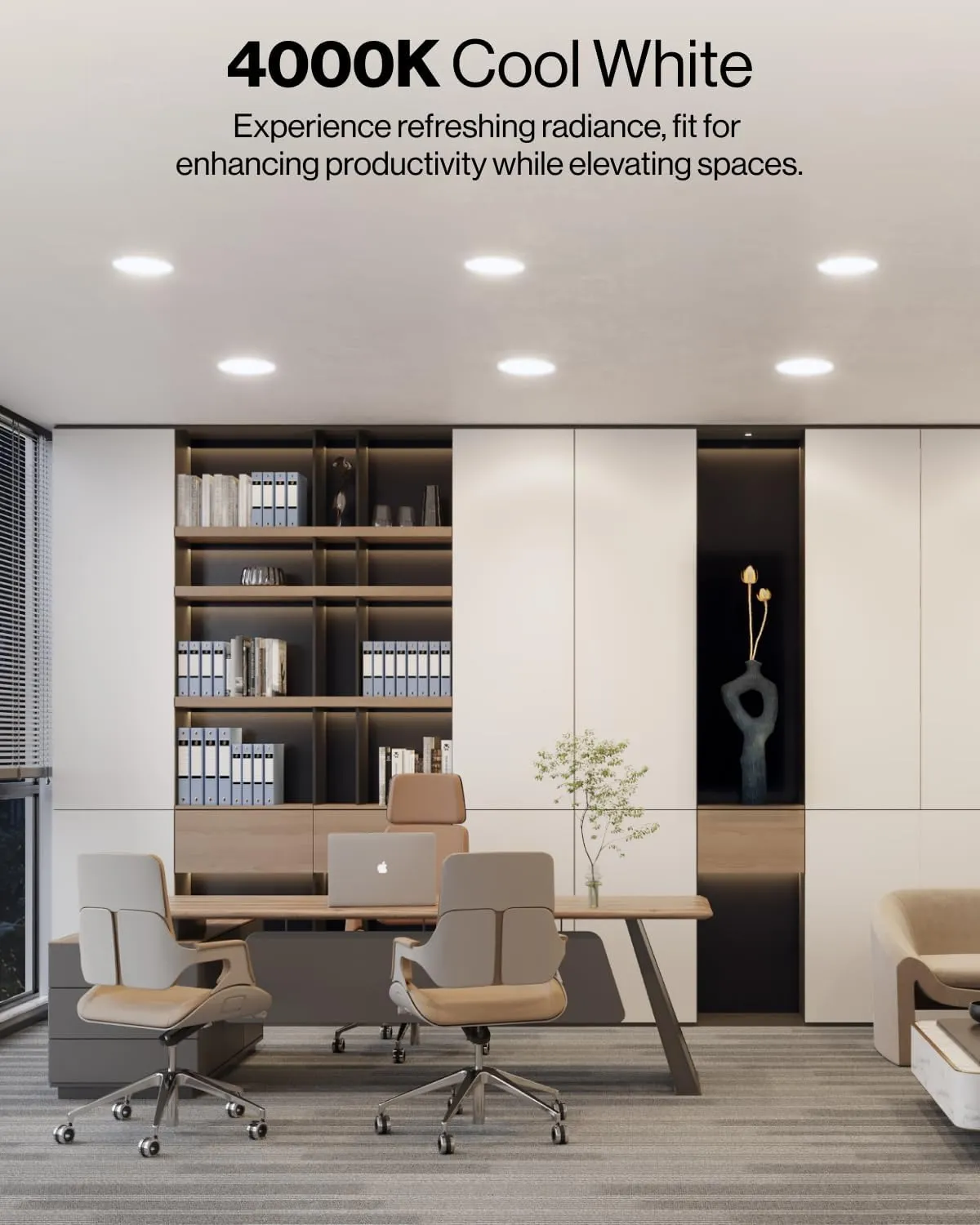 Sunco Retrofit LED Recessed Lighting 6 Inch, Downlight Can Lights for Ceiling, Baffle Trim, 965 LM, 13W (120W Equivalent), 4000K Cool White, Dimmable, Damp Rated UL 4 Pack.