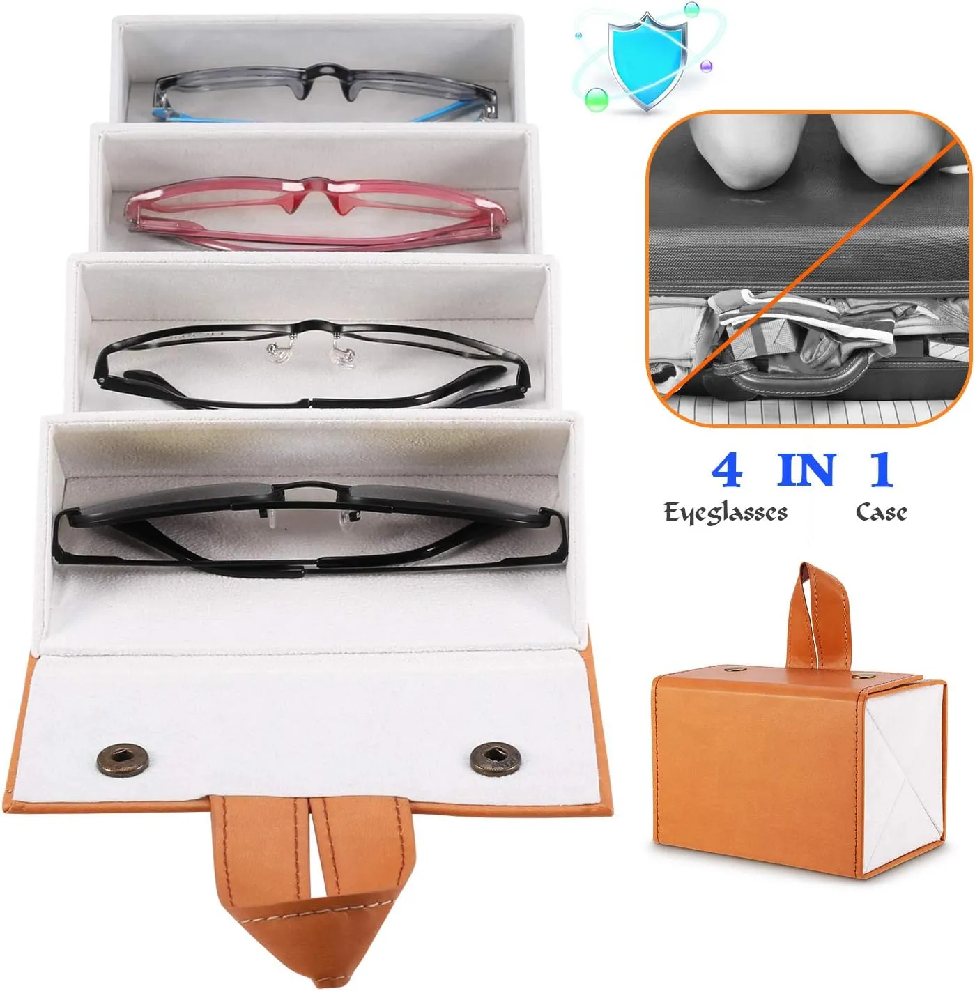 Sunglass Eyeglass Organizer Collector 5 slot 6 Slot PU Eyeglasses Storage Case Box Multiple Hanging Eyewear Display…