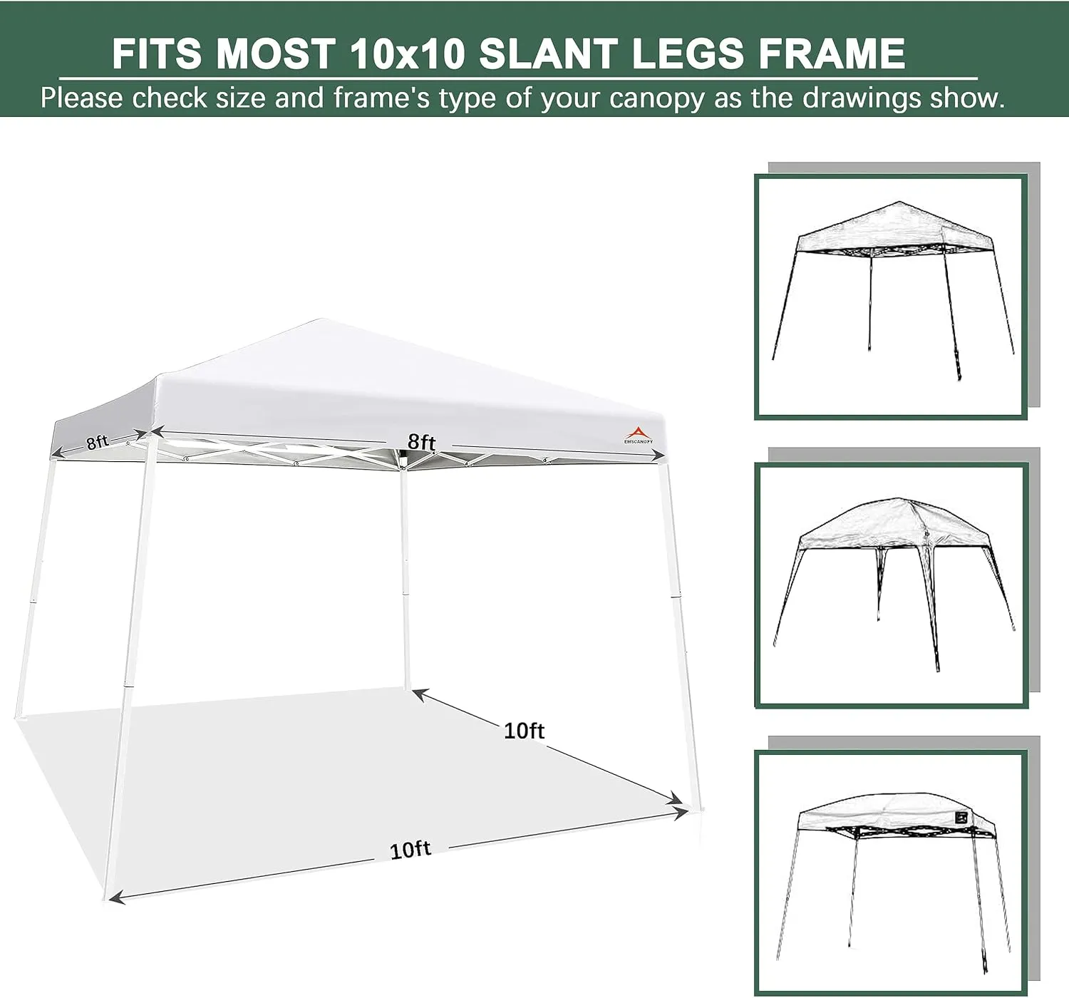 SunWall for 10x10 Slant Leg Pop Up Canopy,3 Pack Sidewalls Only,(Sky Blue)