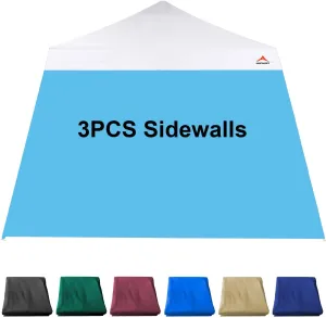 SunWall for 10x10 Slant Leg Pop Up Canopy,3 Pack Sidewalls Only,(Sky Blue)