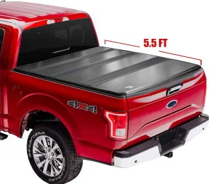 SUPERDRIVE Quad-fold Hard Truck Bed 5.5FT Tonneau Cover Compatible with 2007-2021 Toyota Tundra Short Truck Solid Bed Cover Waterproof Scratch Resistance Weather Protection