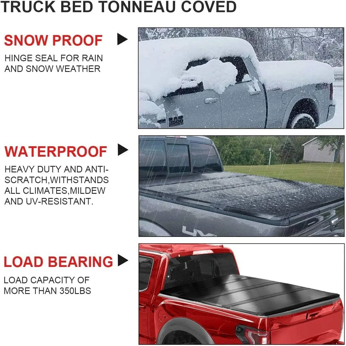 SUPERDRIVE Quad-fold Hard Truck Bed 5.5FT Tonneau Cover Compatible with 2007-2021 Toyota Tundra Short Truck Solid Bed Cover Waterproof Scratch Resistance Weather Protection