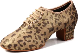 SWDZM Men&Women Ballroom Dance Shoes Low Heel Lace up Latin Salsa Practice Dancing Shoes