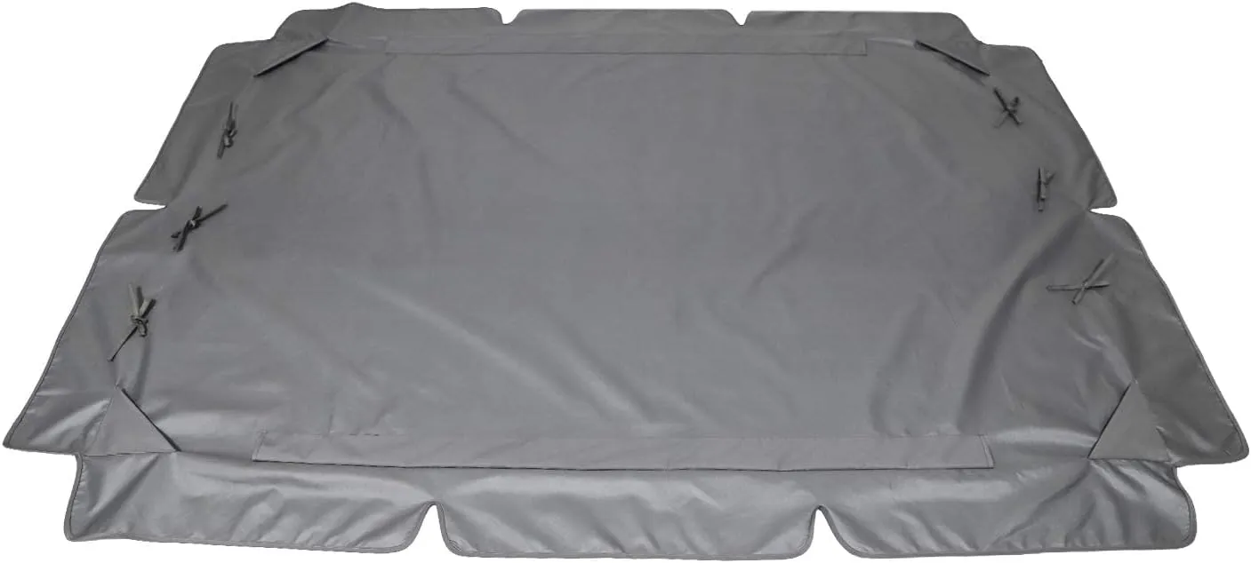 Swing Chair Canopy Replacement, 2 Seater Garden Seat Cover, Waterproof Windproof Anti-UV Heavy Duty Rip Proof Hammock Top Outdoor Furniture Covers (Grey, Small), Gray