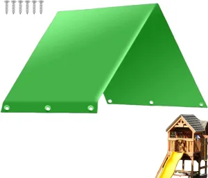 Swing Set Replacement Tarp, 52"x 90" Playset Canopy Replacement Playground Canopy Replacement, Swing Canopy Replacement Cover, Outdoor Swingset Shade Waterproof Cover, Playhouse Accessories (Green)