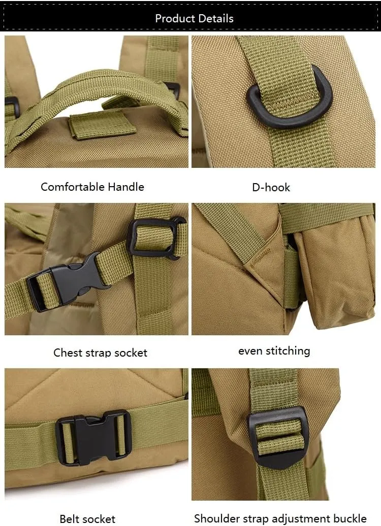 Tactical Backpack Military Molle Hiking 55L Outdoor mountaineering camping trip camouflage tactical army green