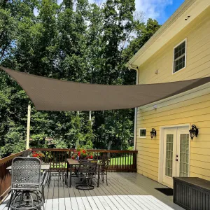 TANG Sunshades Depot 16' x 20' Sun Shade Sail Square Permeable Canopy Brown Coffee Custom Commercial Standard