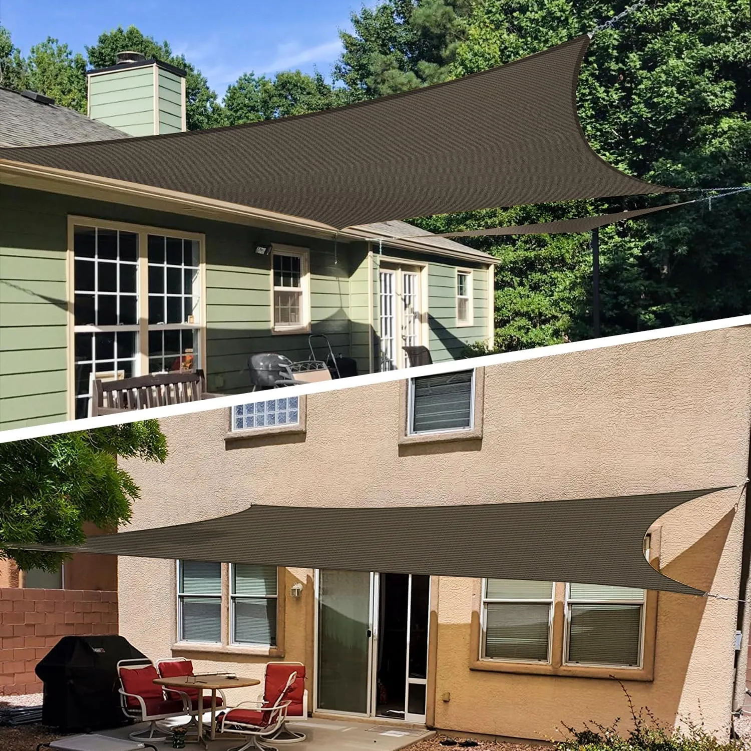 TANG Sunshades Depot 16' x 20' Sun Shade Sail Square Permeable Canopy Brown Coffee Custom Commercial Standard