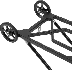 Tbest Bicycle Rear Rack with Wheels,Folding Bike Rear Rack High Strength Aluminum Alloy Bicycle Luggage Carrier with Wheels for Brompton