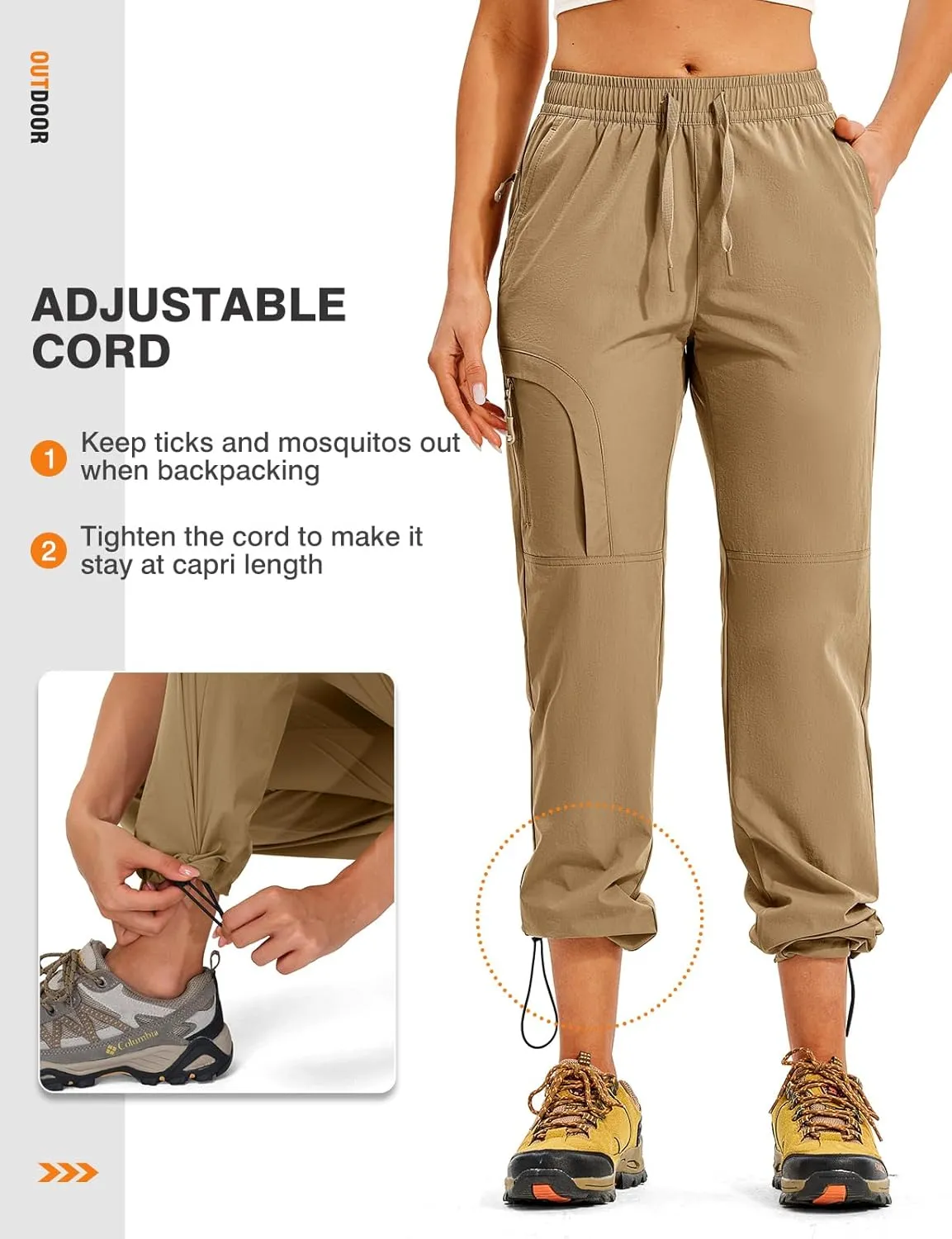 TBMPOY Women's Hiking Pants Water Resistant Lightweight Quick Dry Cargo Travel Fishing Work Camping Pant with 4 Pockets