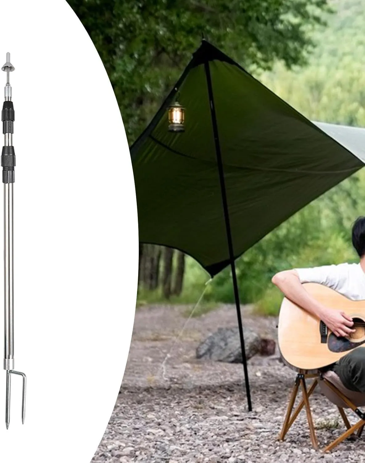 Tent Poles for Tarp Replacement Poles Adjustable Support Pole Awning Poles Tent Pole for Hiking Awning Sports Camping Outdoor