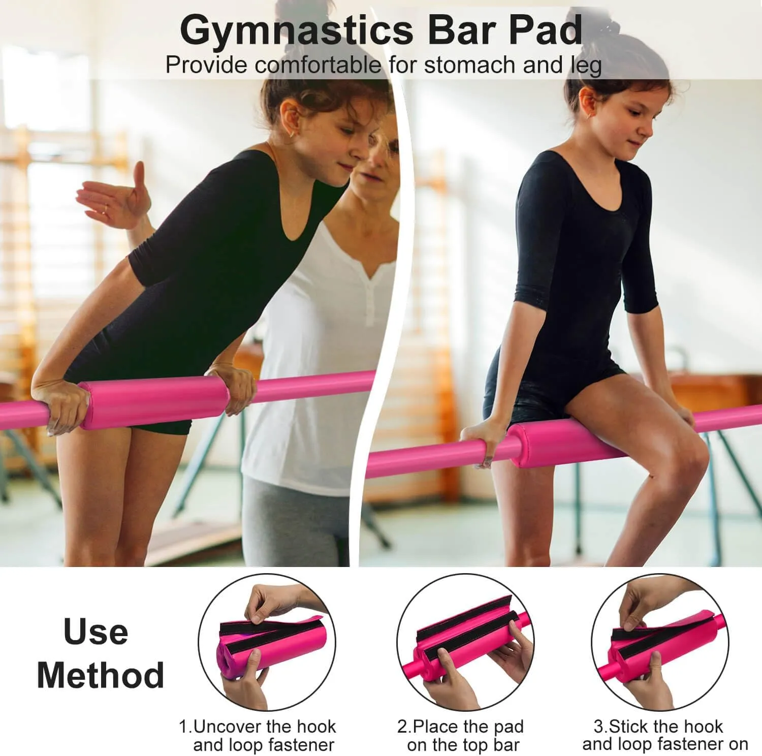 Tepemccu Expandable Gymnastics Bars,Adjustable Height Gymnastic Horizontal Bars,Junior Training Bar Children Folding Training Monkey Bars for Kids…