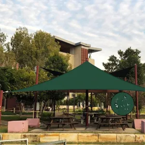 Terylene Waterproof Sun Shade Sail UV Blocker Sunshade Patio Equilateral Triangle Knitted 220 GSM Block Fabric Pergola Carport Awning 13' x 13' x 13' in Color Dark Green