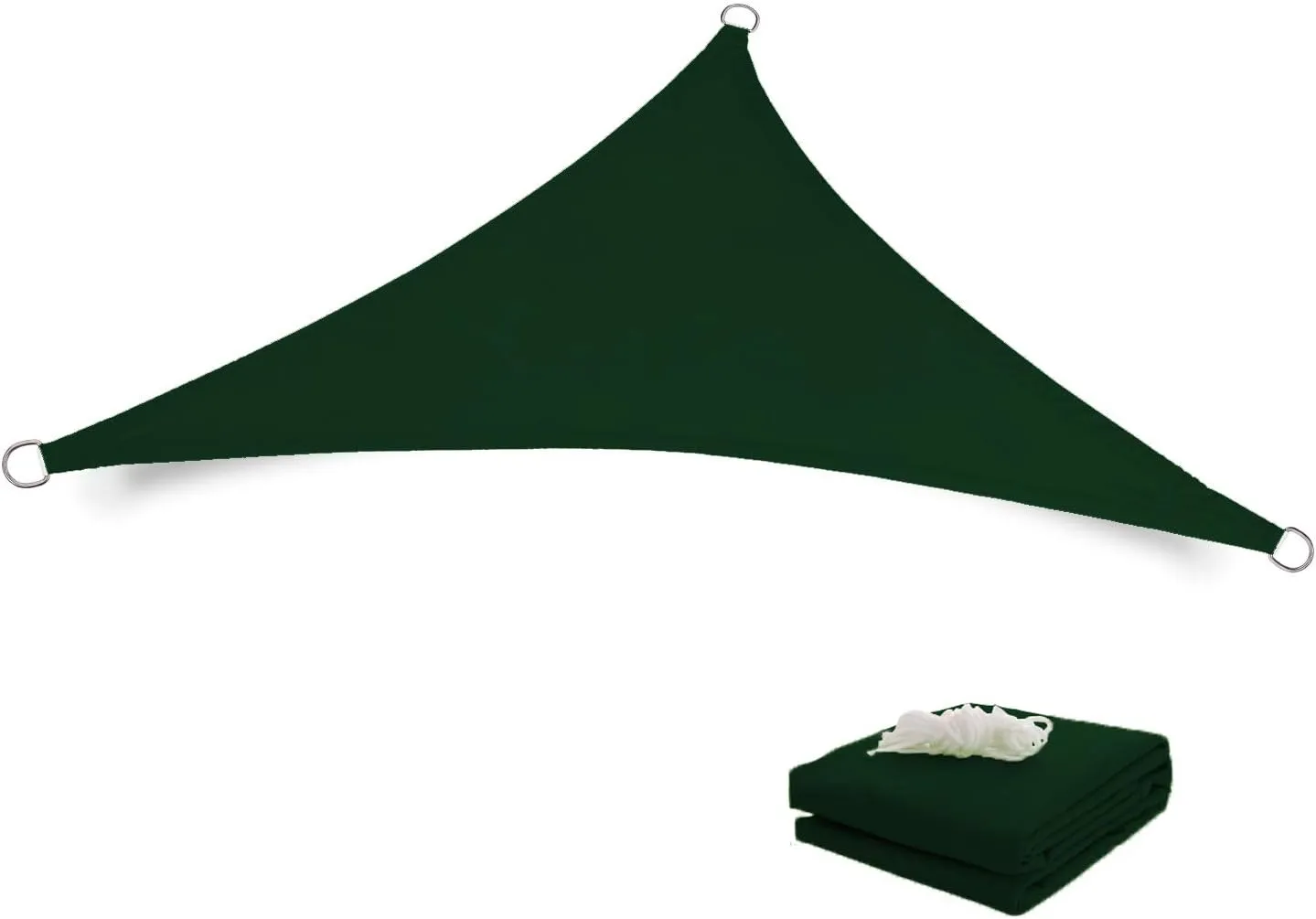 Terylene Waterproof Sun Shade Sail UV Blocker Sunshade Patio Equilateral Triangle Knitted 220 GSM Block Fabric Pergola Carport Awning 13' x 13' x 13' in Color Dark Green