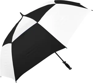 The Checkerboard 62" Vented Large Oversize Auto Open Windproof Golf Umbrella for Rain, Strong Fiberglass Ribs Waterproof Portable Golfing Umbrella, Heavy Duty Umbrella for Men & Women